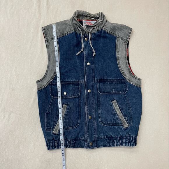 Vintage Storm Stopper by Fieldston Mixed Denim Insulated Vest Size 16/L - Picture 9 of 9